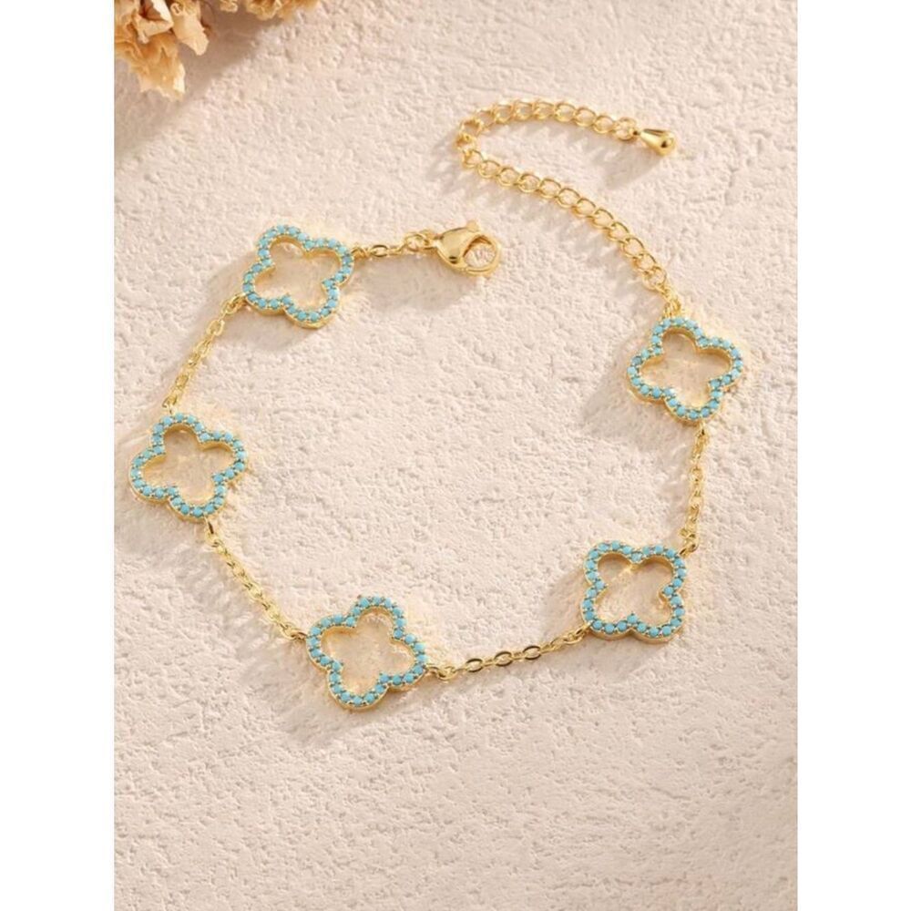 Blue clover bracelet A1789